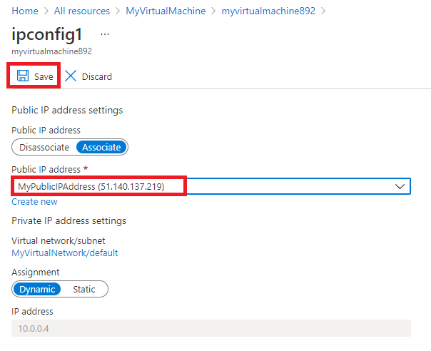 Change public IP address for DDoS VM